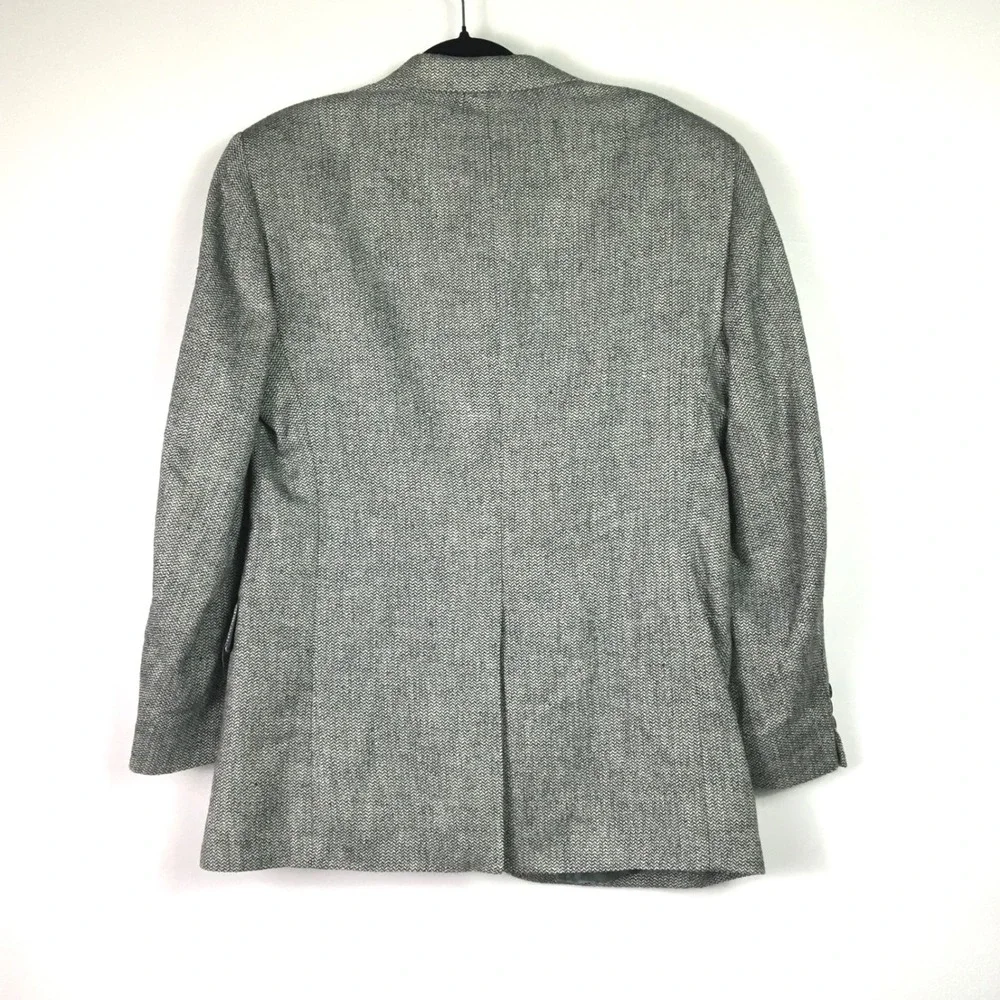 Towncraft‎ Herringbone Wool Silk Blend Blazer 40R Grey Black